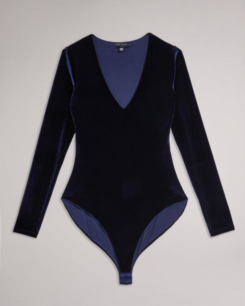 MORLEE-Tops-Velvet V Neck Bodysuit- Ted Baker Romania